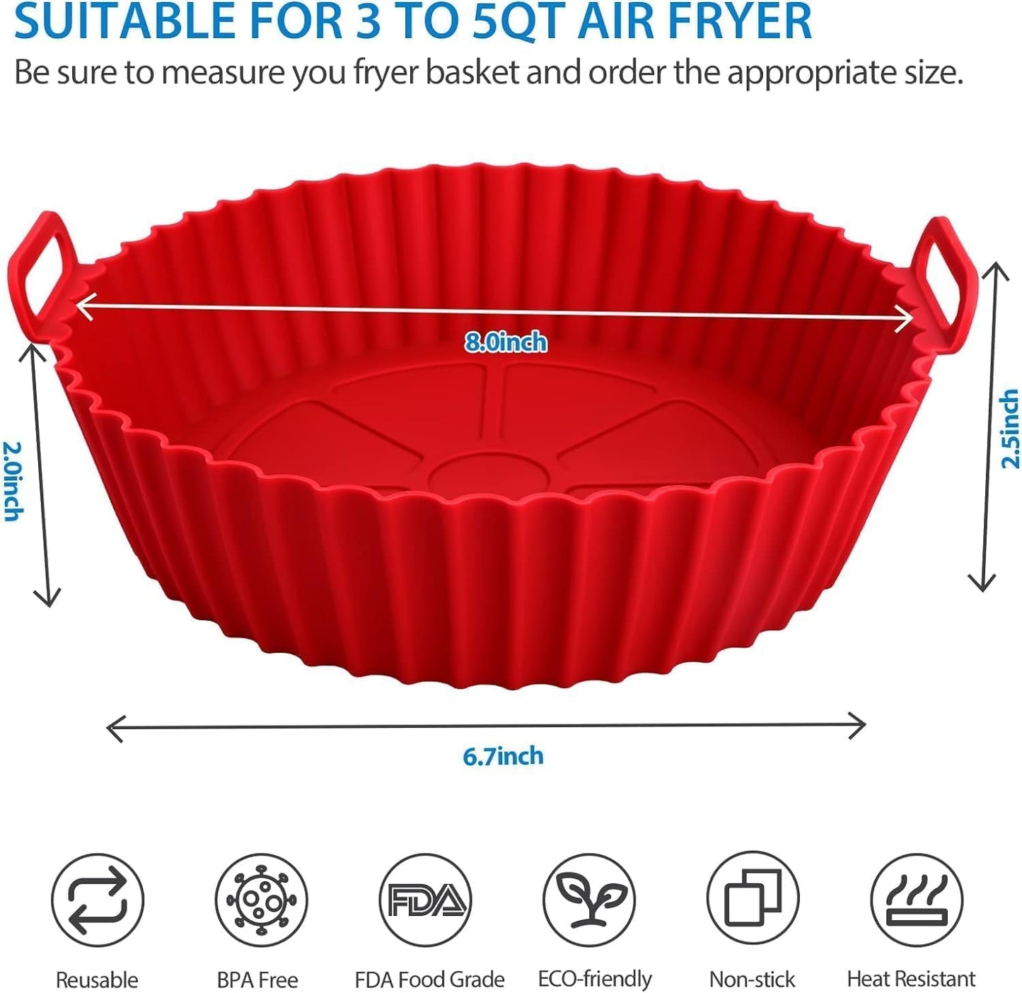 Air Fryer Silicone Pot (pack of 2)