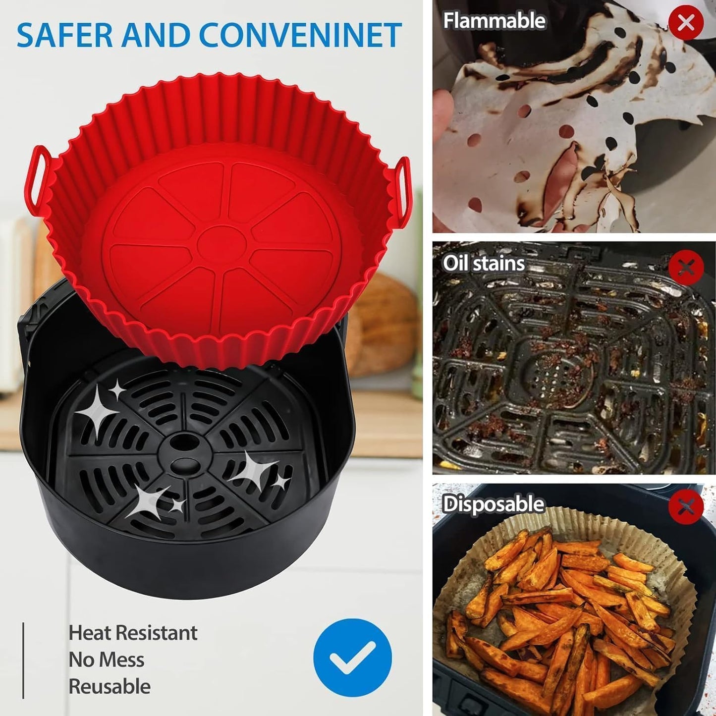 Air Fryer Silicone Pot (pack of 2)