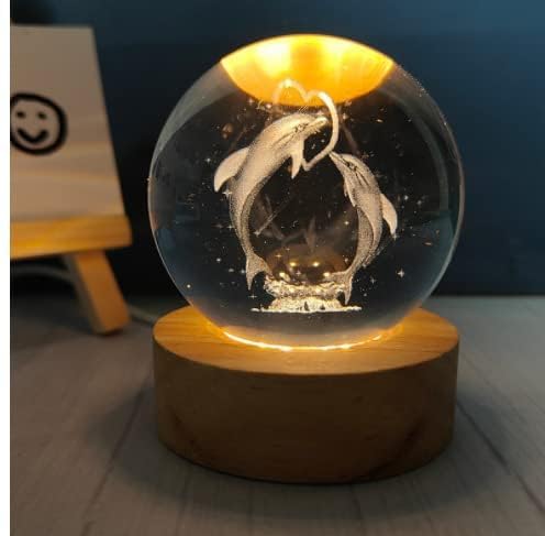 (DOLPHIN) 3D Crystal Ball Night Lamp
