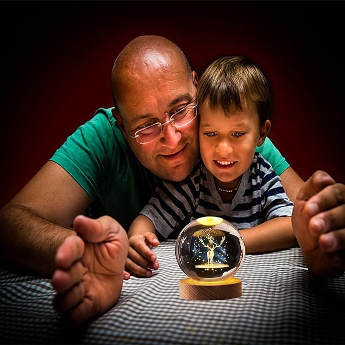 (DEER) 3D Crystal Ball Night Lamp