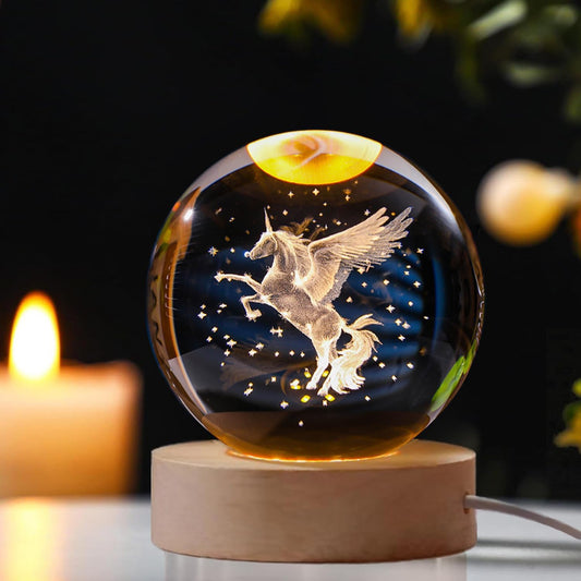 (UNICON) 3D Crystal Ball Night Lamp