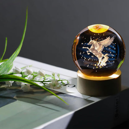 (UNICON) 3D Crystal Ball Night Lamp