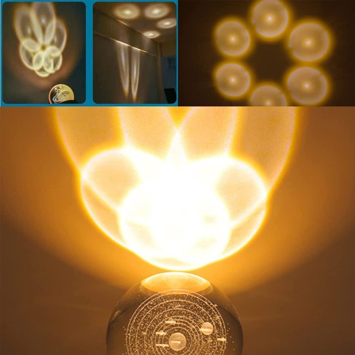 (SOLAR) 3D Crystal Ball Night Lamp