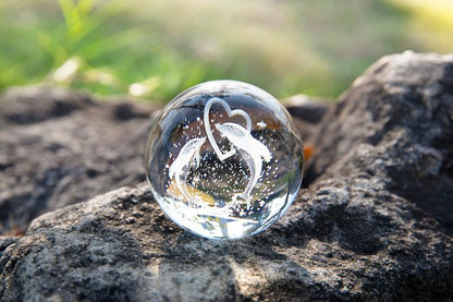(DOLPHIN) 3D Crystal Ball Night Lamp