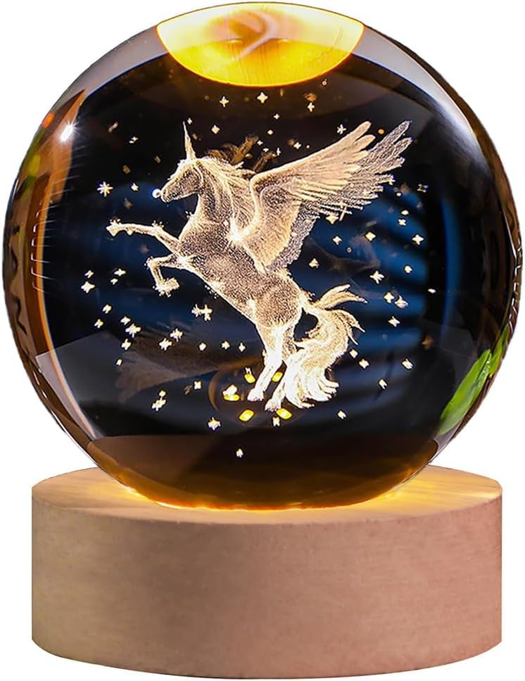 (UNICON) 3D Crystal Ball Night Lamp