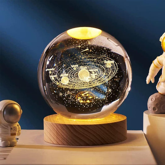 (SOLAR) 3D Crystal Ball Night Lamp