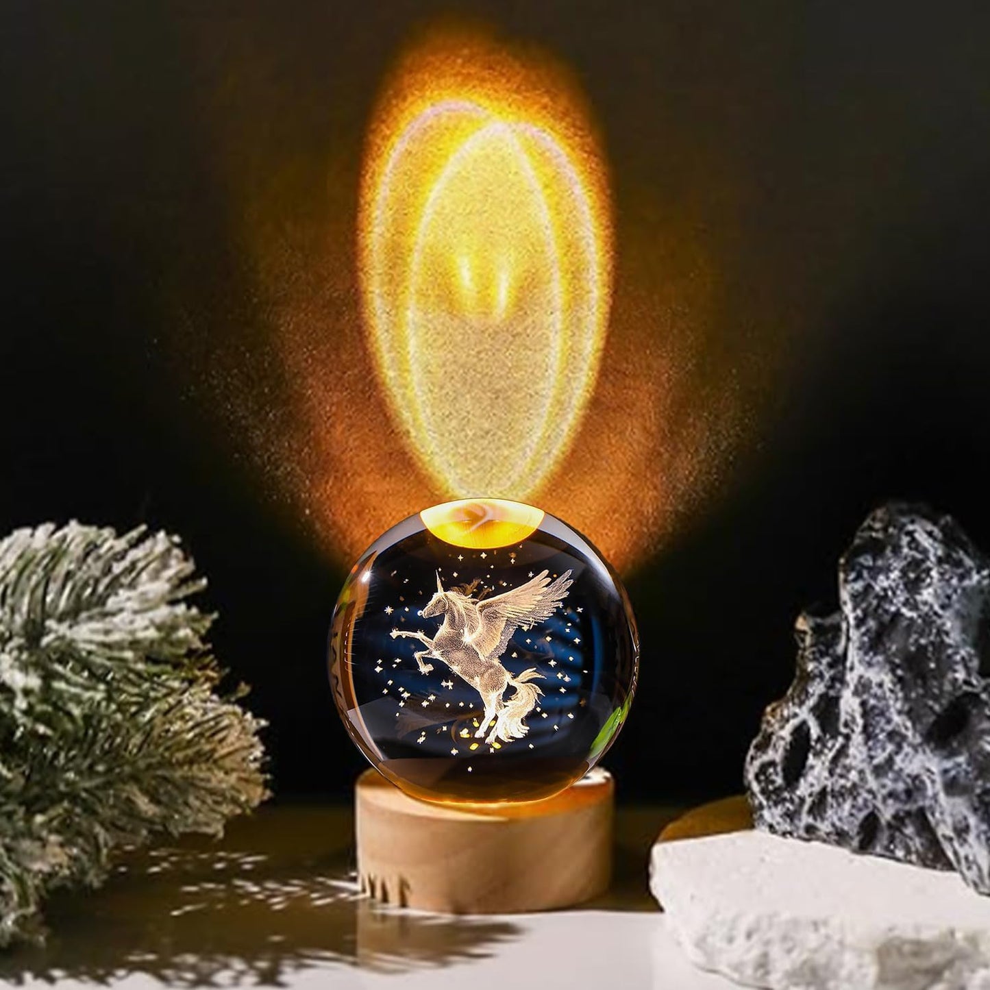 (UNICON) 3D Crystal Ball Night Lamp