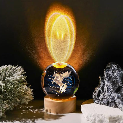 (UNICON) 3D Crystal Ball Night Lamp