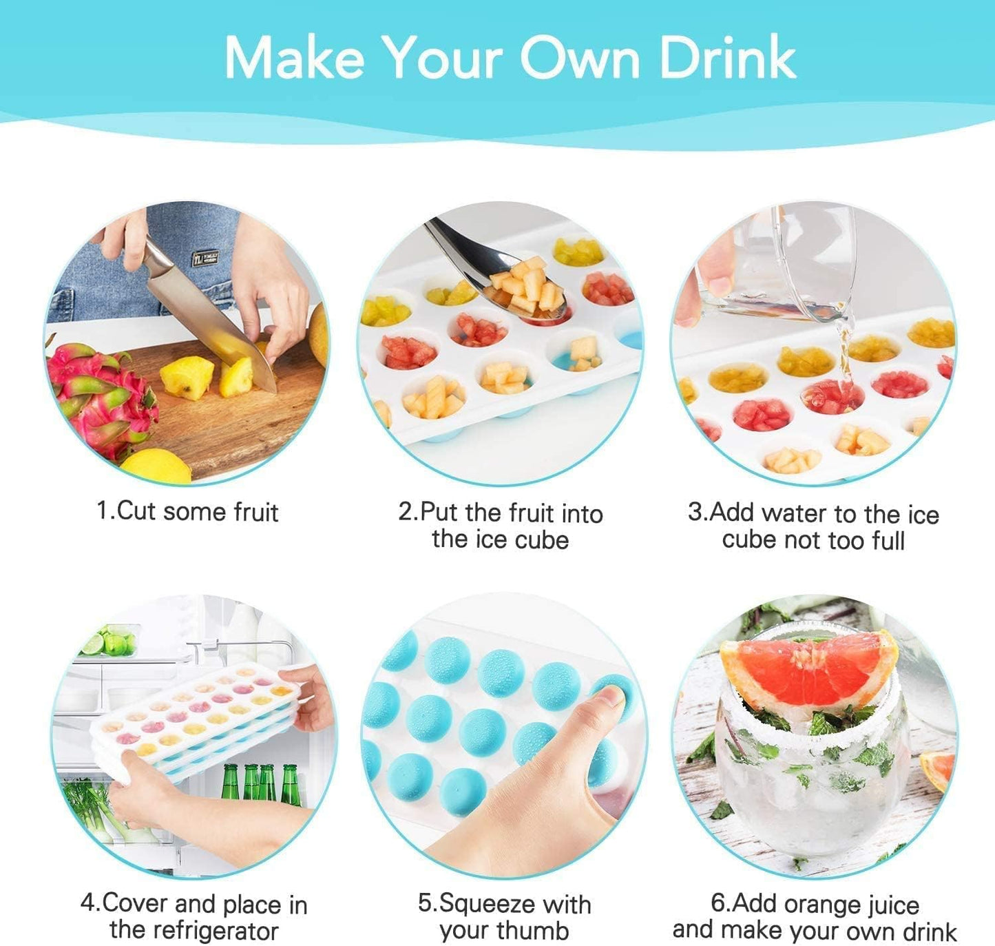 21 Silicone Ice Cube Trays Pcs-1
