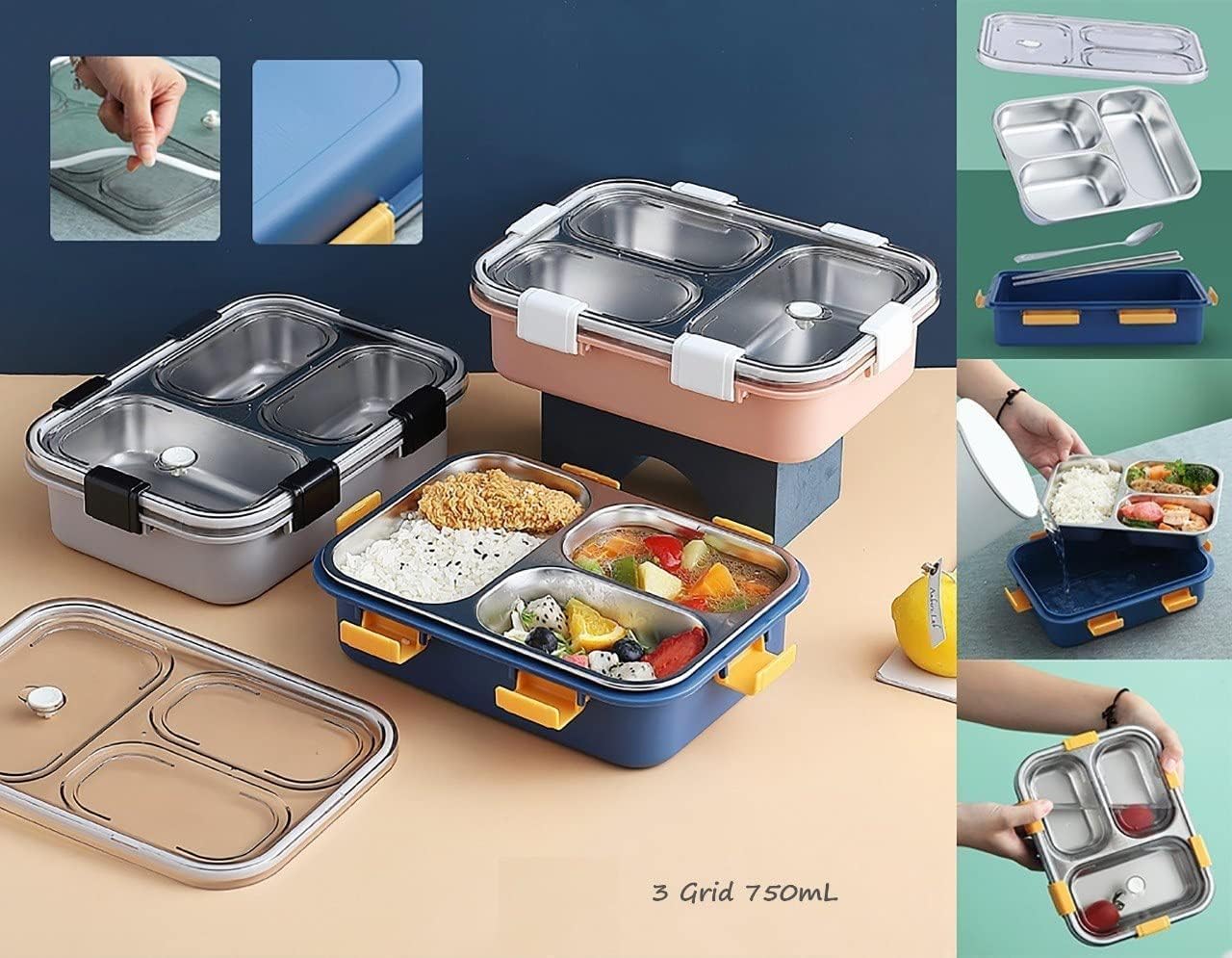 3 Compartment Lunch Box