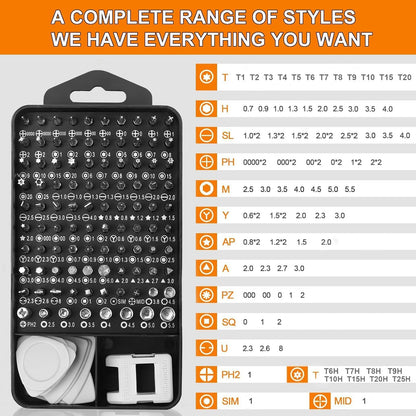 115 in 1 Screwdriver Tool Set