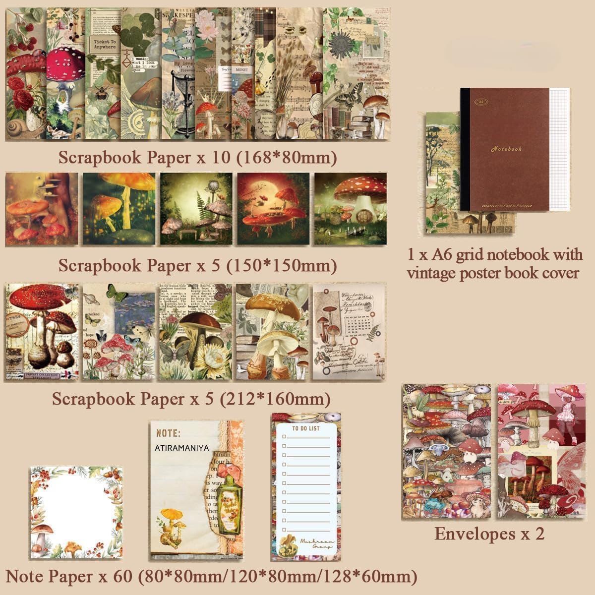 Mushroom Scrapbook Kit