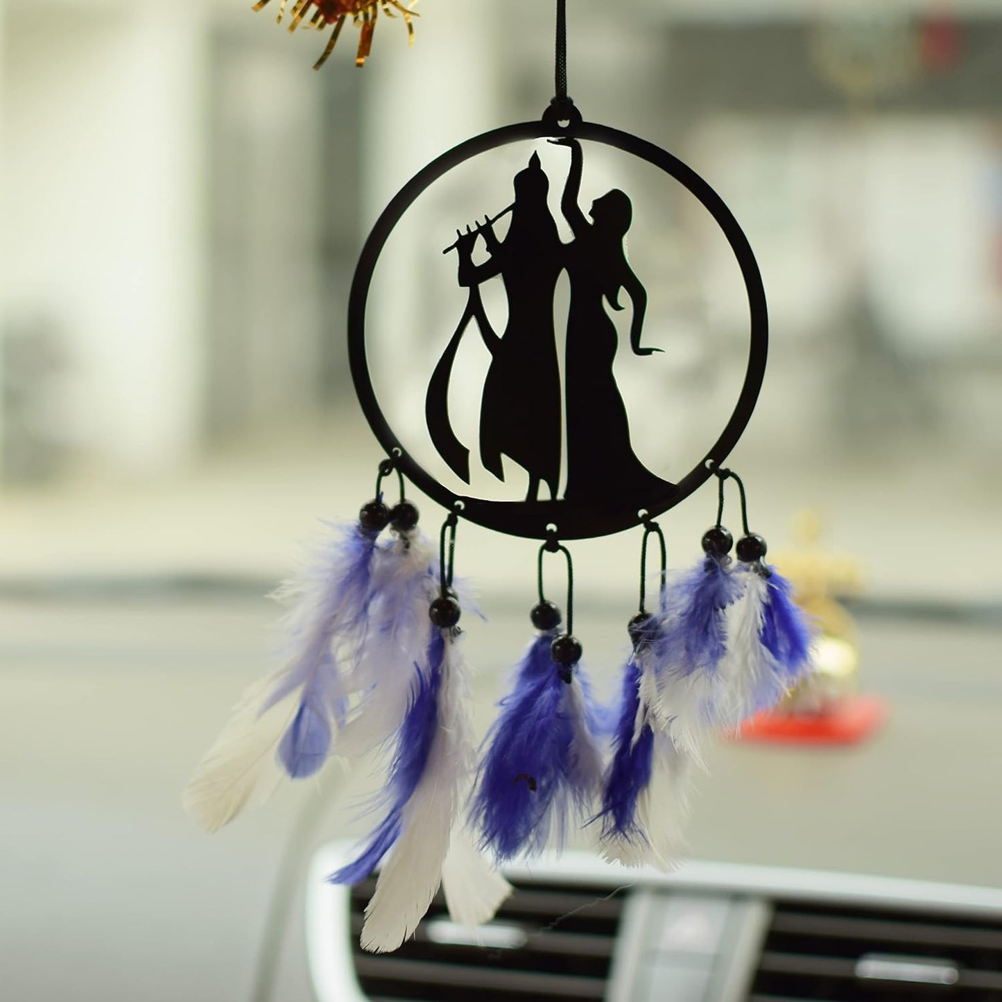 Radhekrishna Dream Catcher for Car's Interior Mirror