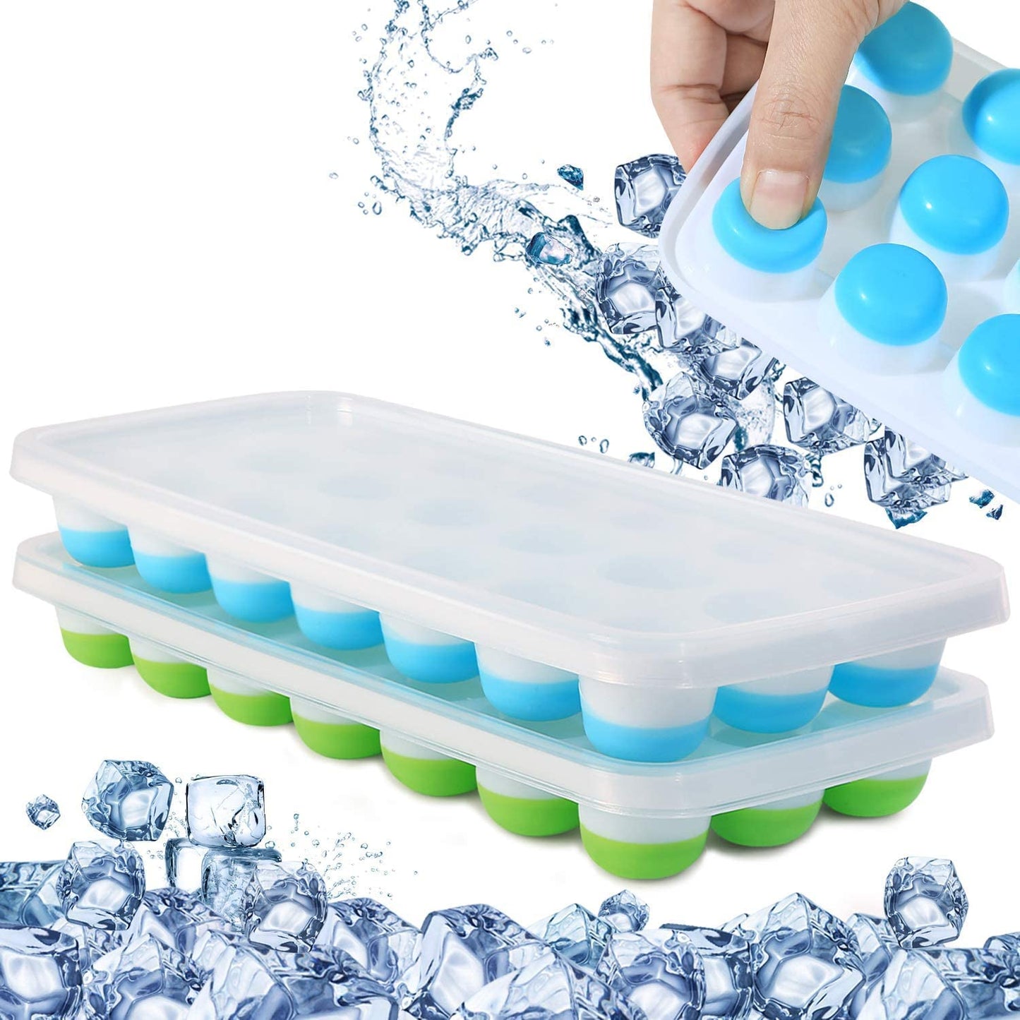 21 Silicone Ice Cube Trays Pcs-1